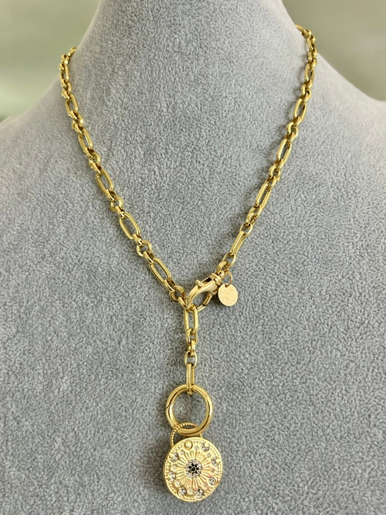 IFI BIJOUX Cosmo Pink Glow Necklace | 18K Gold-Filled 38
